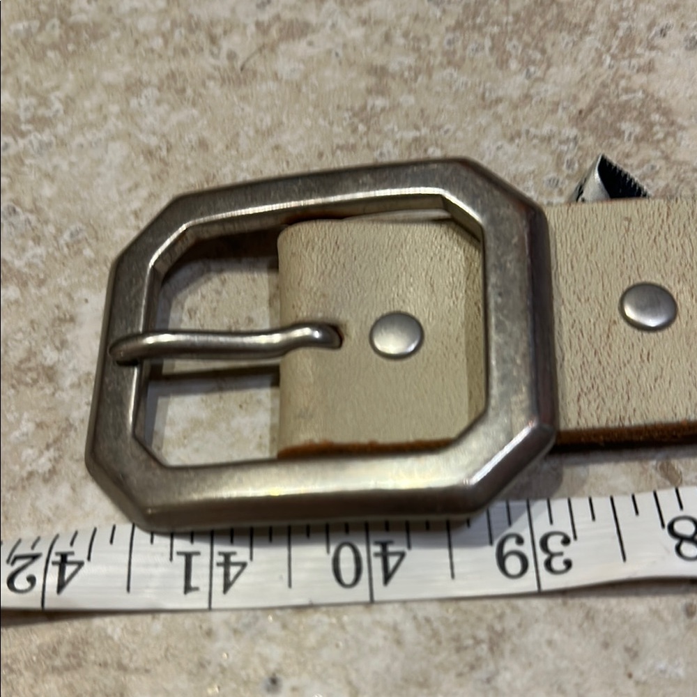 Banana Republic Tan Silver Belt Classic Leather Accessory - Picture 5 of 5
